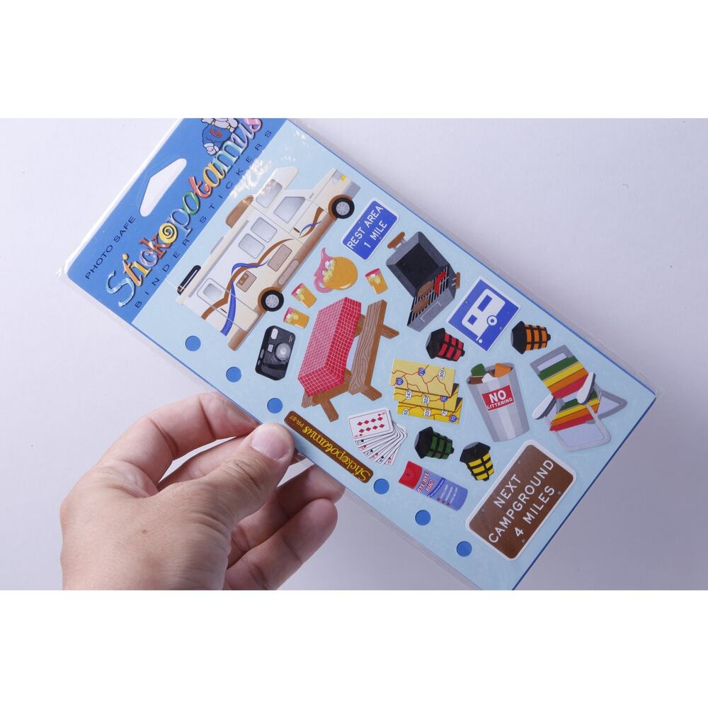 Stickopotamus, Holiday Trip, Camping, Van, Rest Area, Sticker Sheet, Pictures, C